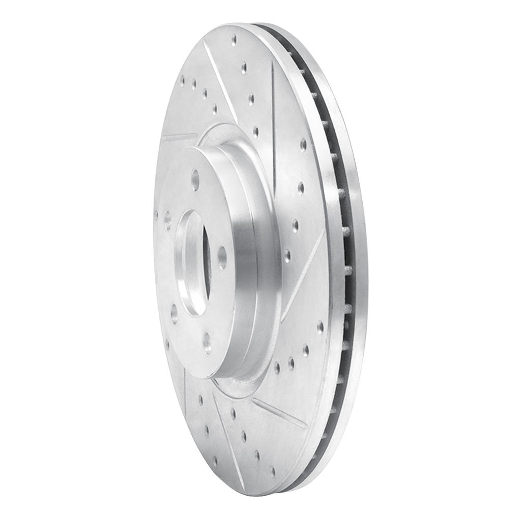 Dynamic Friction 631-80018R - Drilled and Slotted Silver Zinc Brake Rotor