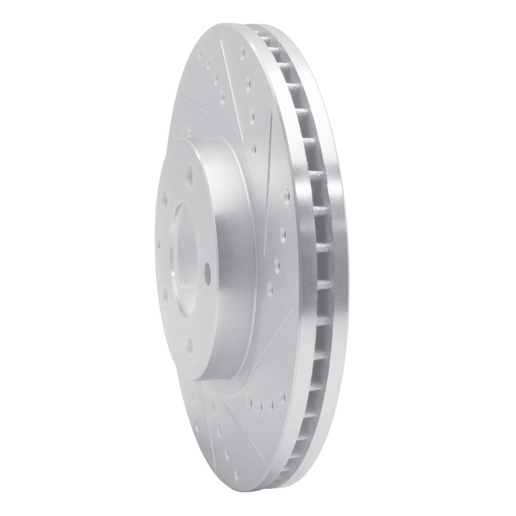 Dynamic Friction 631-80035R - Drilled and Slotted Silver Zinc Brake Rotor