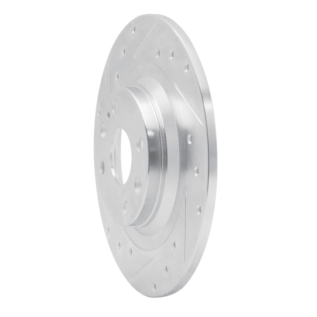 Dynamic Friction 631-80037L - Drilled and Slotted Silver Zinc Brake Rotor