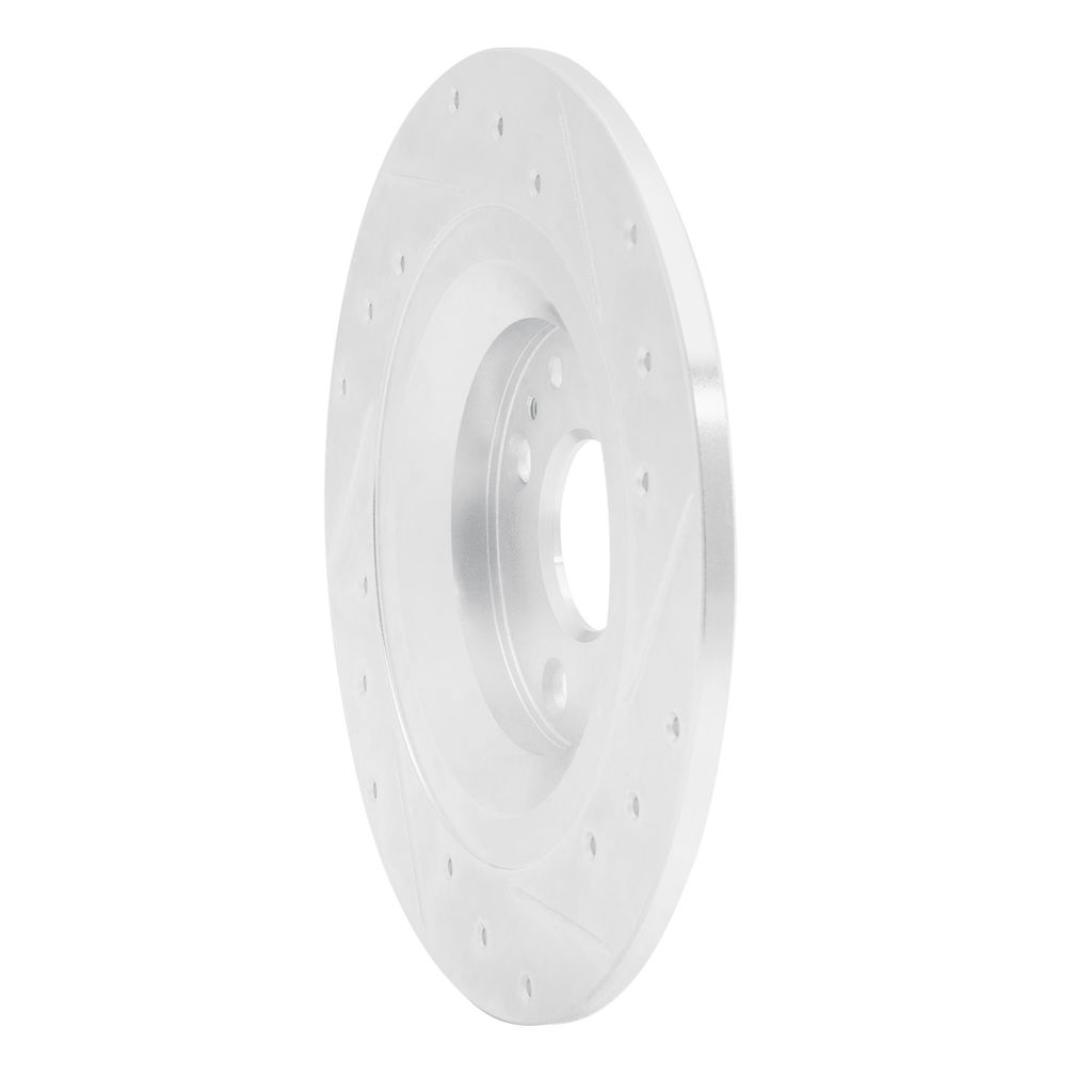 Dynamic Friction 631-80037L - Drilled and Slotted Silver Zinc Brake Rotor
