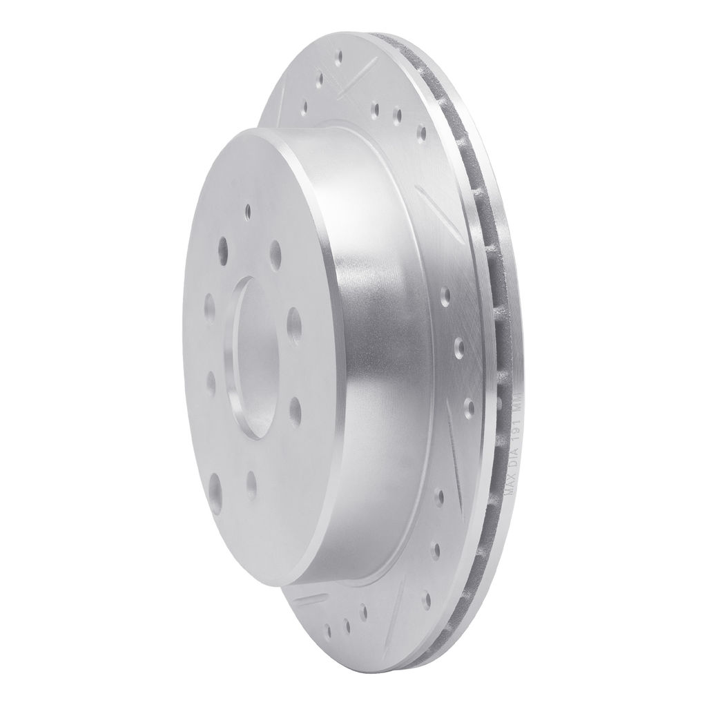 Dynamic Friction 631-80061L - Drilled and Slotted Silver Zinc Brake Rotor