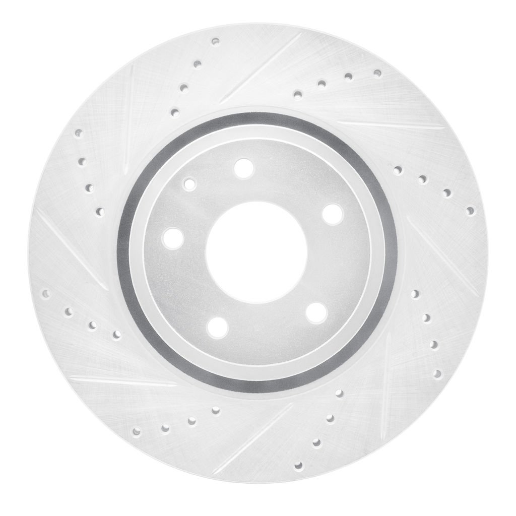 Dynamic Friction 631-80078L - Drilled and Slotted Silver Zinc Brake Rotor