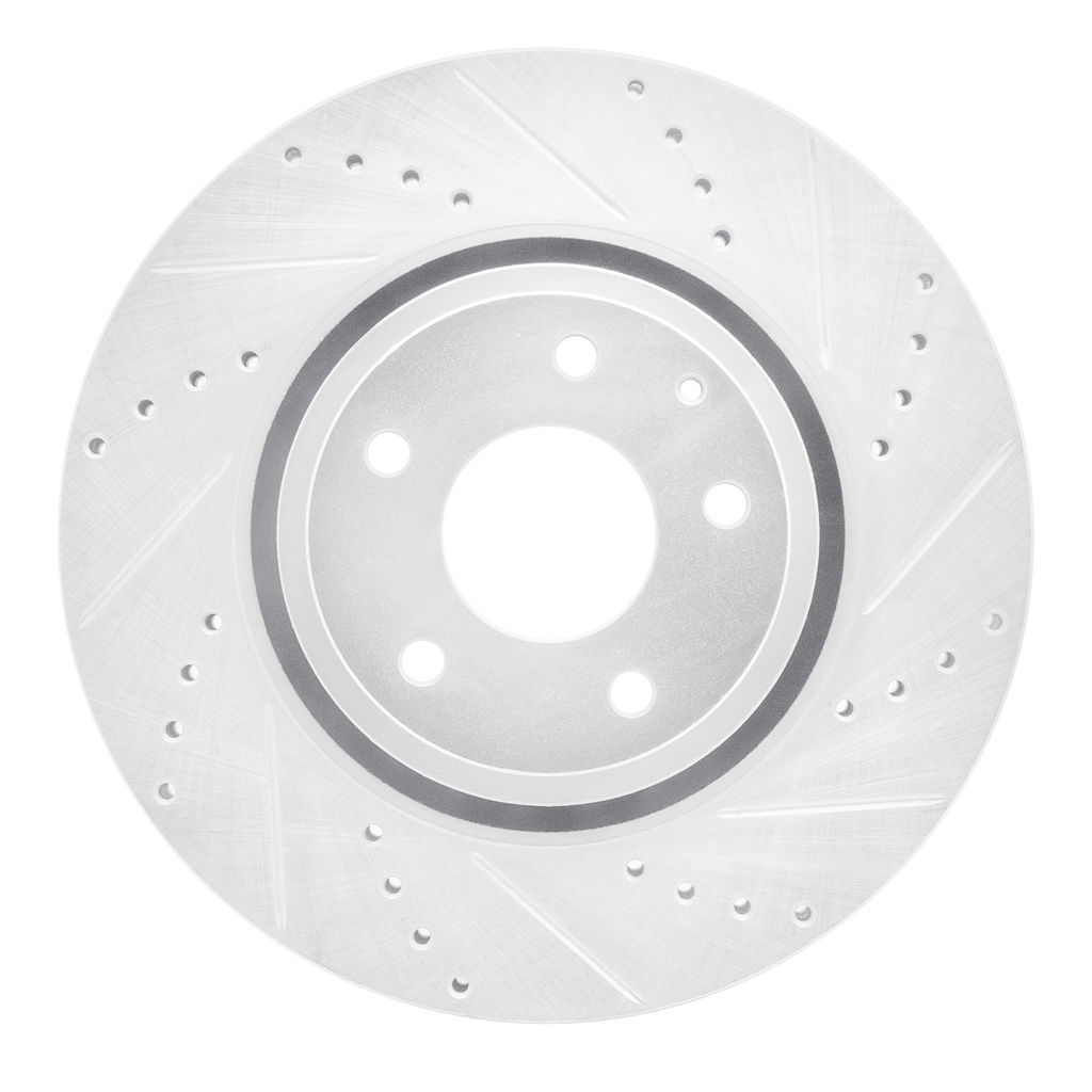 Dynamic Friction 631-80078R - Drilled and Slotted Silver Zinc Brake Rotor