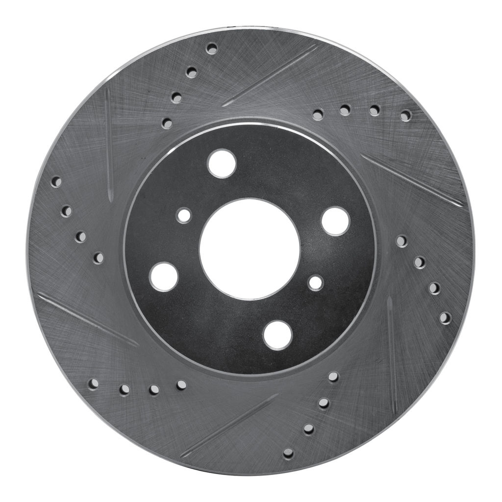 Dynamic Friction 631-91002L - Drilled and Slotted Silver Zinc Brake Rotor