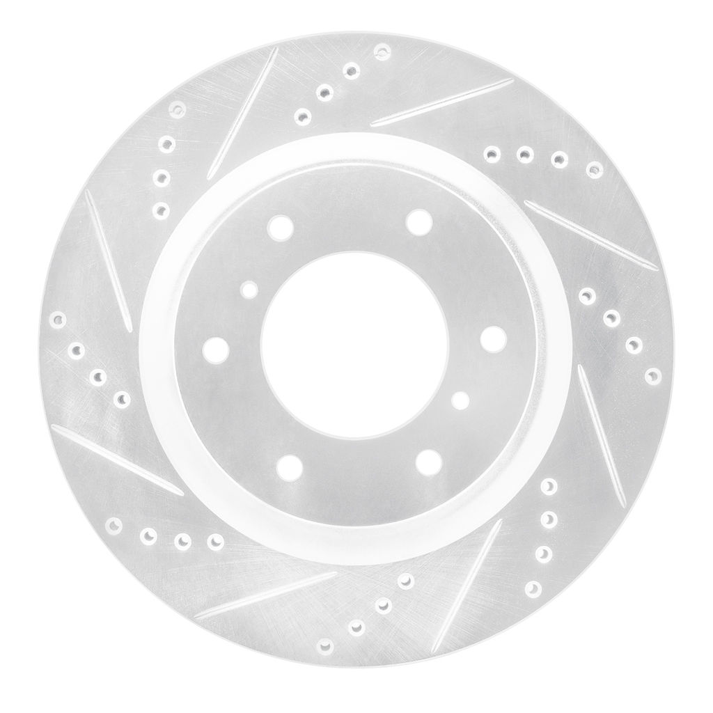 Dynamic Friction 631-92007L - Drilled and Slotted Silver Zinc Brake Rotor