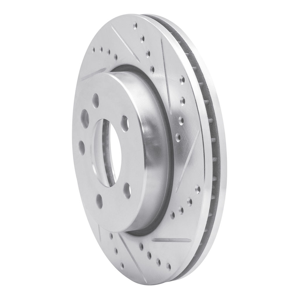 Dynamic Friction 631-92019R - Drilled and Slotted Silver Zinc Brake Rotor