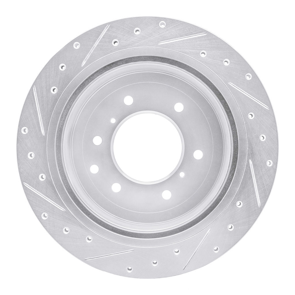 Dynamic Friction 631-92060R - Drilled and Slotted Silver Zinc Brake Rotor