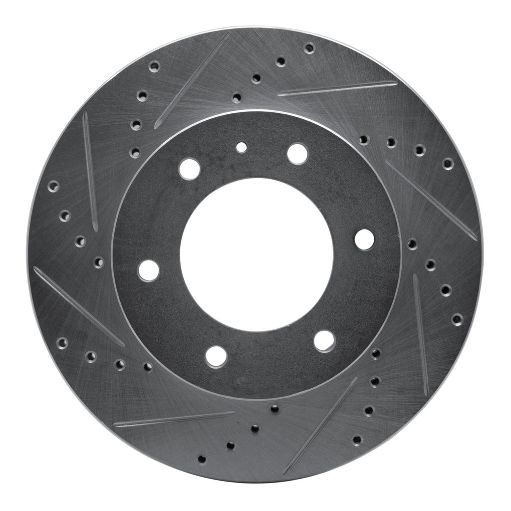 Dynamic Friction 631-92067L - Drilled and Slotted Silver Zinc Brake Rotor