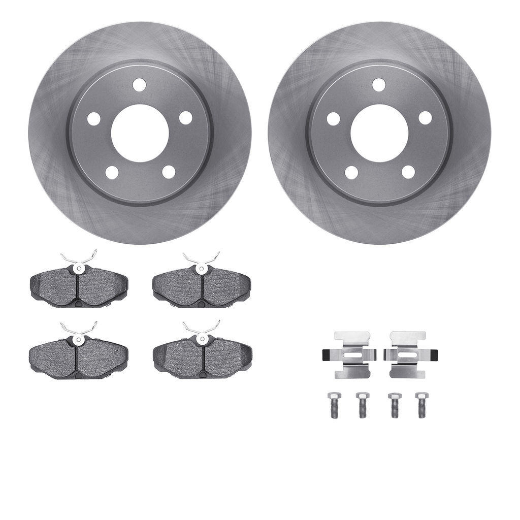 Dynamic Friction 6312-54087 - Brake Kit - Quickstop Rotors and 3000 Ceramic Brake Pads with Hardware