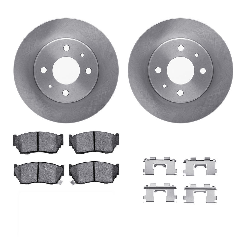 Dynamic Friction 6312-67061 - Brake Kit - Quickstop Rotors and 3000 Ceramic Brake Pads with Hardware