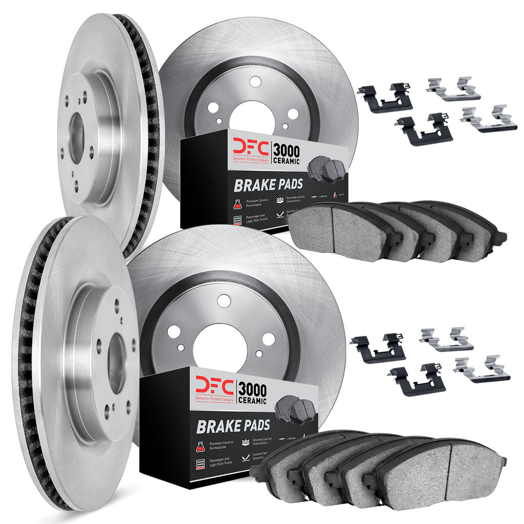 Dynamic Friction 6314-31103 - Brake Kit - Rotors with 3000 Series Ceramic Brake Pads includes hardware