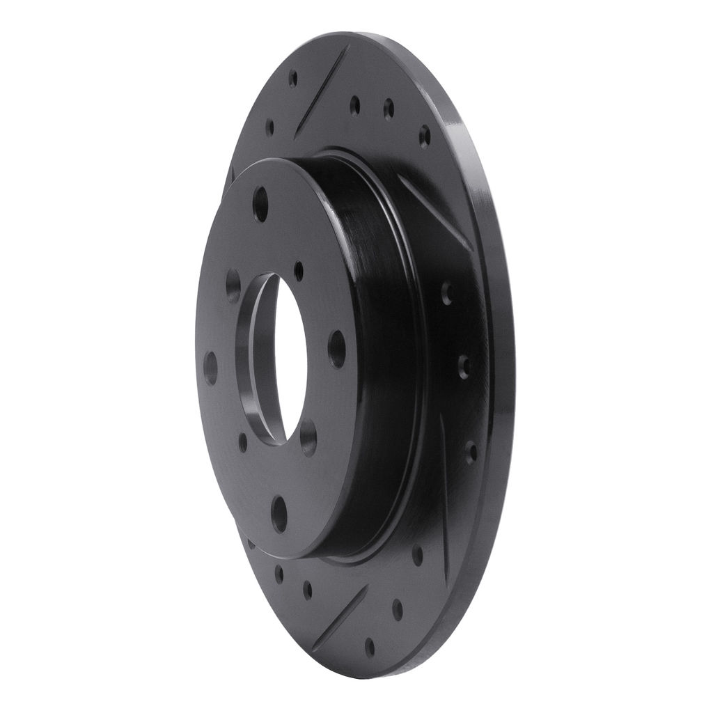 Dynamic Friction 633-01001L - Drilled and Slotted Black Zinc Brake Rotor