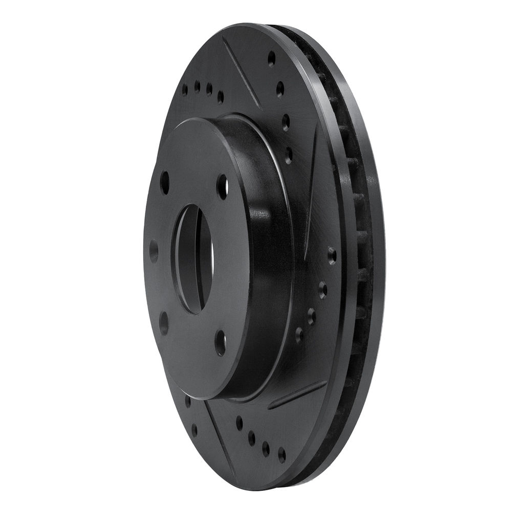Dynamic Friction 633-01010R - Drilled and Slotted Black Zinc Brake Rotor