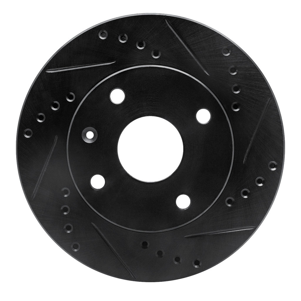 Dynamic Friction 633-01010R - Drilled and Slotted Black Zinc Brake Rotor