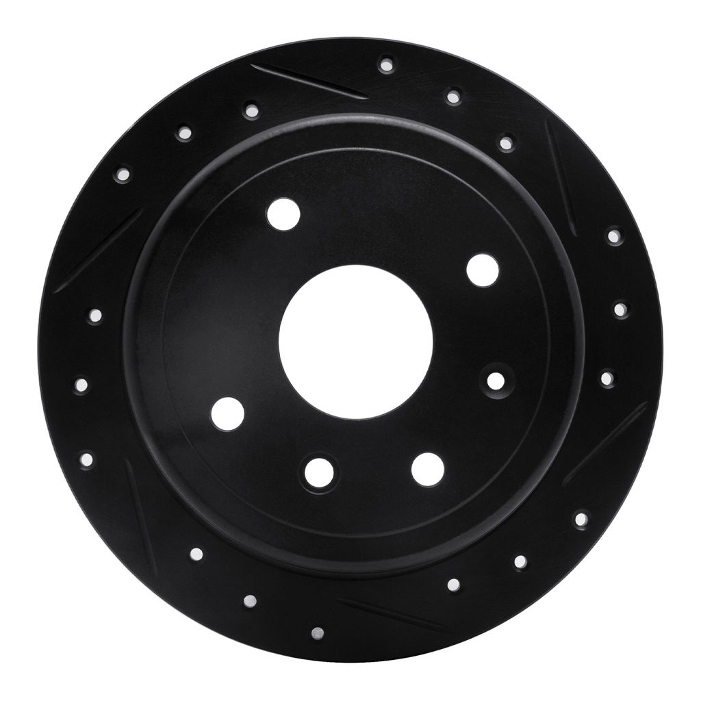 Dynamic Friction 633-01011R - Drilled and Slotted Black Zinc Brake Rotor