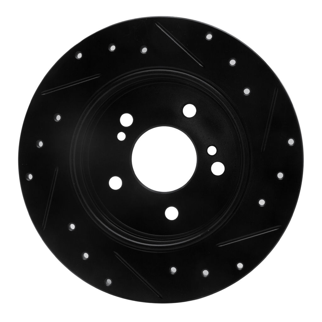 Dynamic Friction 633-03013L - Drilled and Slotted Black Zinc Brake Rotor