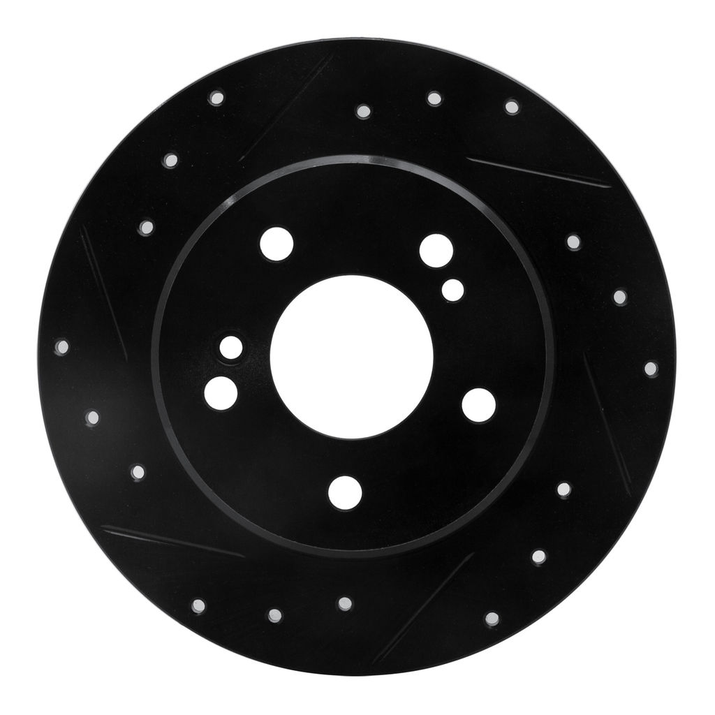 Dynamic Friction 633-03013L - Drilled and Slotted Black Zinc Brake Rotor