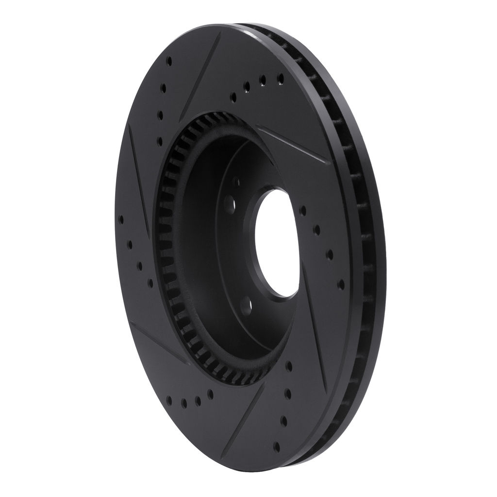 Dynamic Friction 633-03016R - Drilled and Slotted Black Zinc Brake Rotor