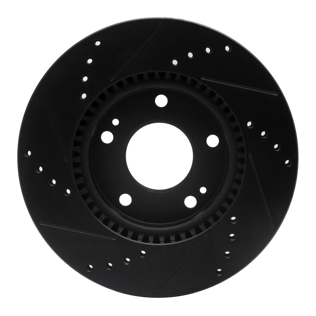 Dynamic Friction 633-03016R - Drilled and Slotted Black Zinc Brake Rotor