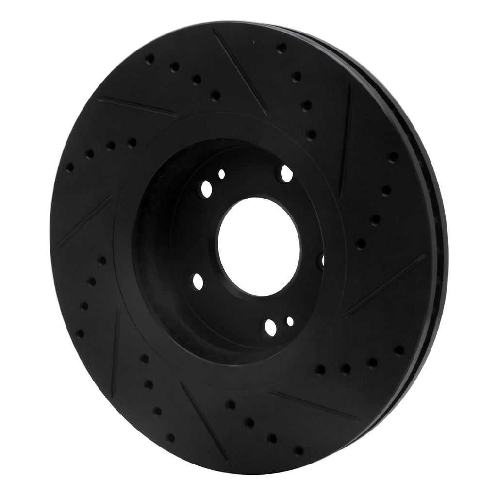 Dynamic Friction 633-03019L - Drilled and Slotted Black Zinc Brake Rotor