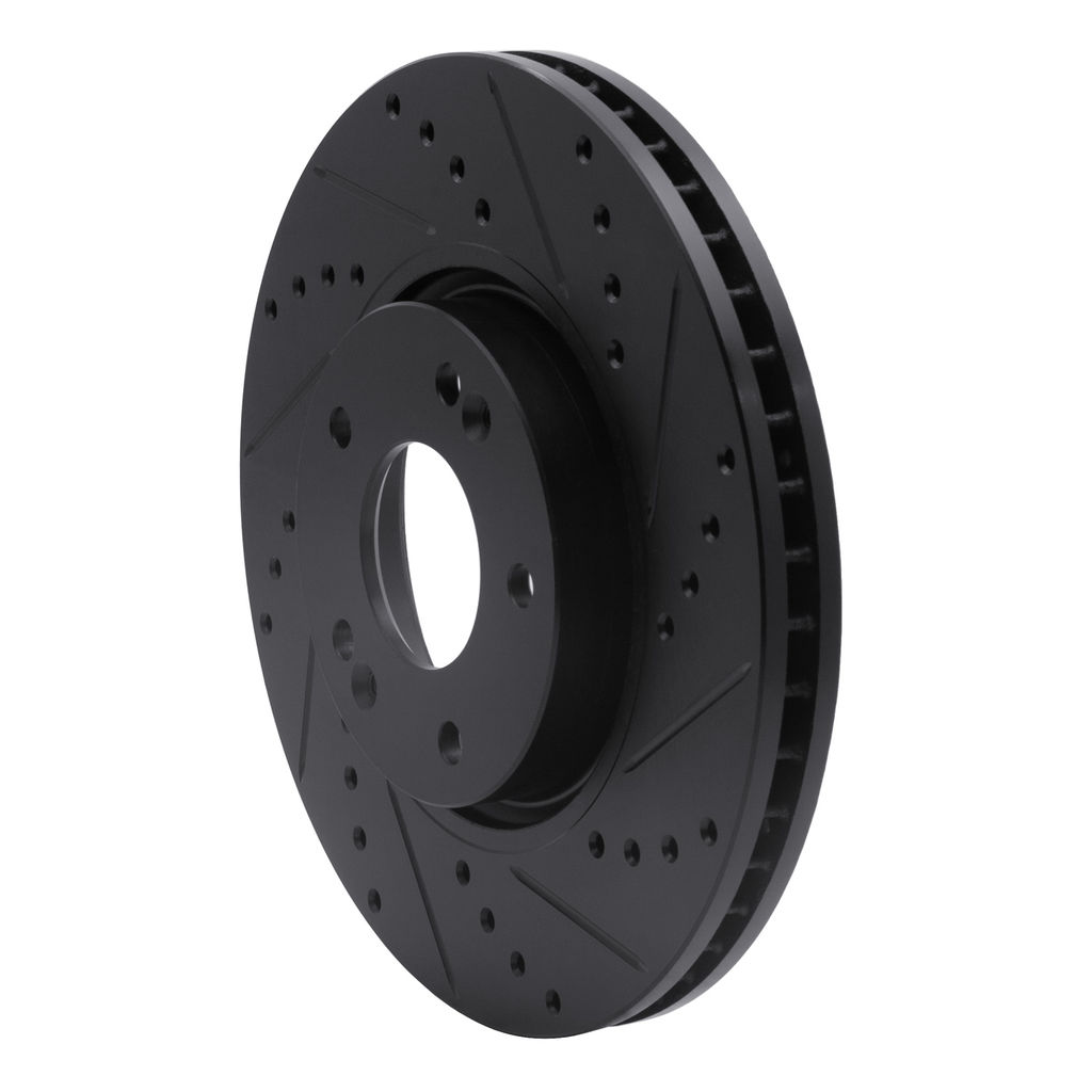 Dynamic Friction 633-03020R - Drilled and Slotted Black Zinc Brake Rotor