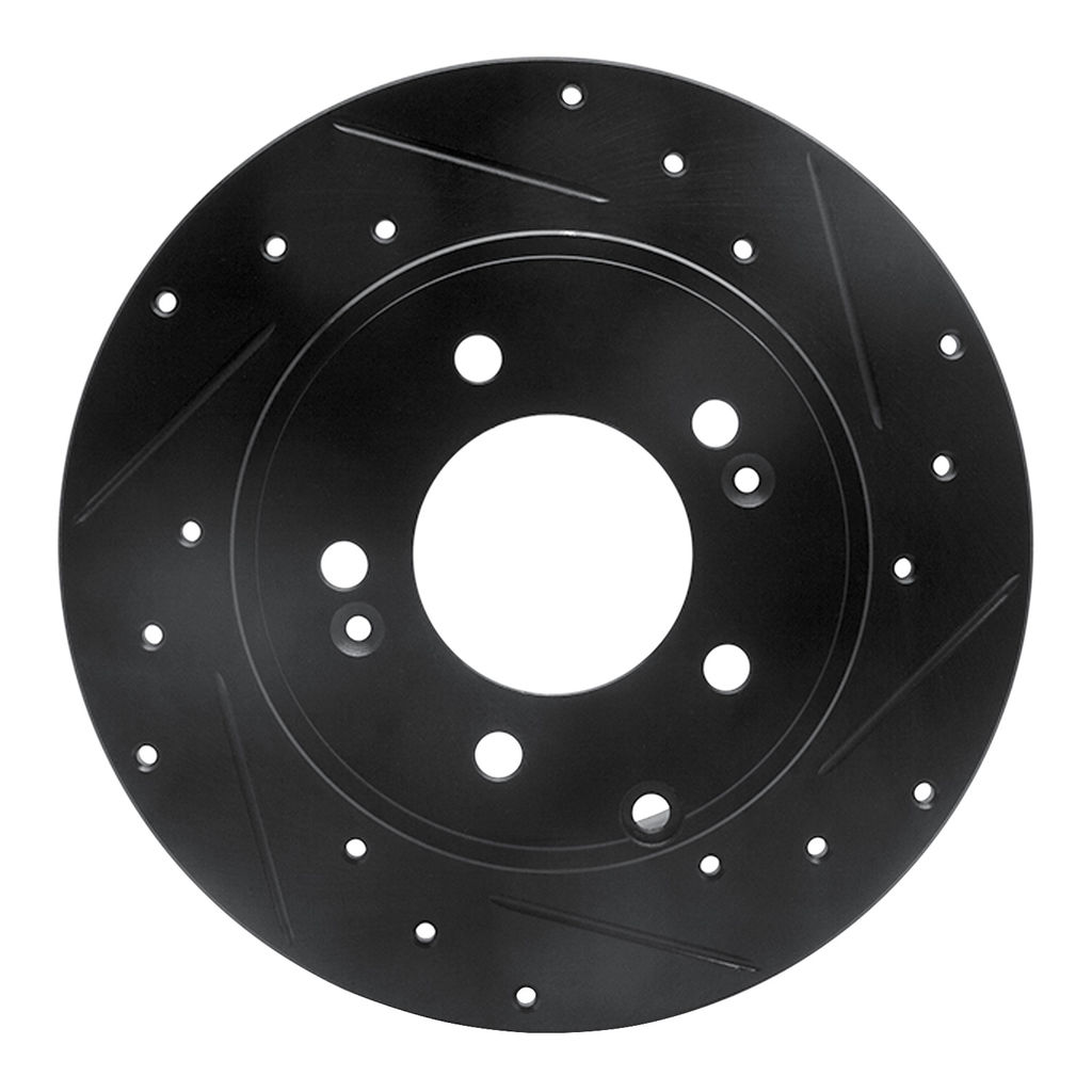 Dynamic Friction 633-03021R - Drilled and Slotted Black Zinc Brake Rotor