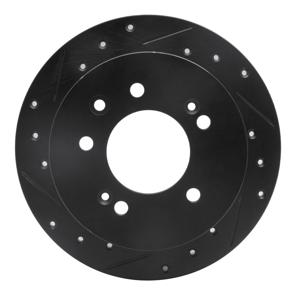 Dynamic Friction 633-03024L - Drilled and Slotted Black Zinc Brake Rotor