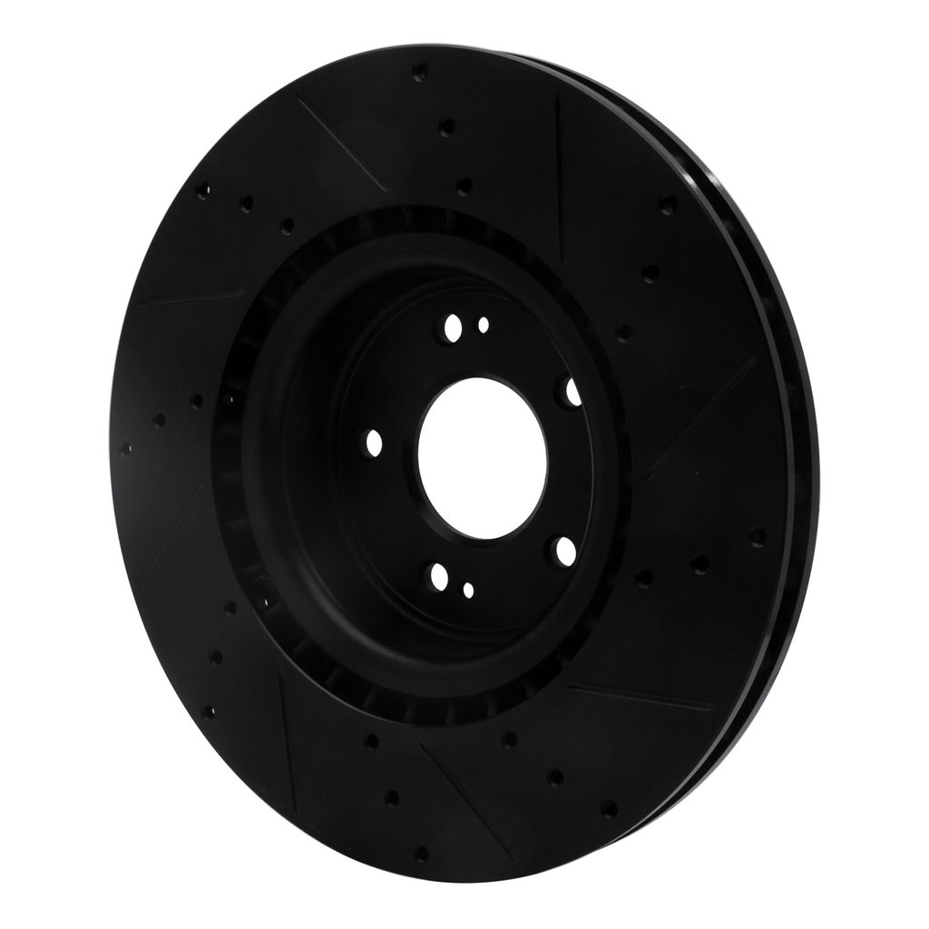 Dynamic Friction 633-03032L - Drilled and Slotted Black Zinc Brake Rotor