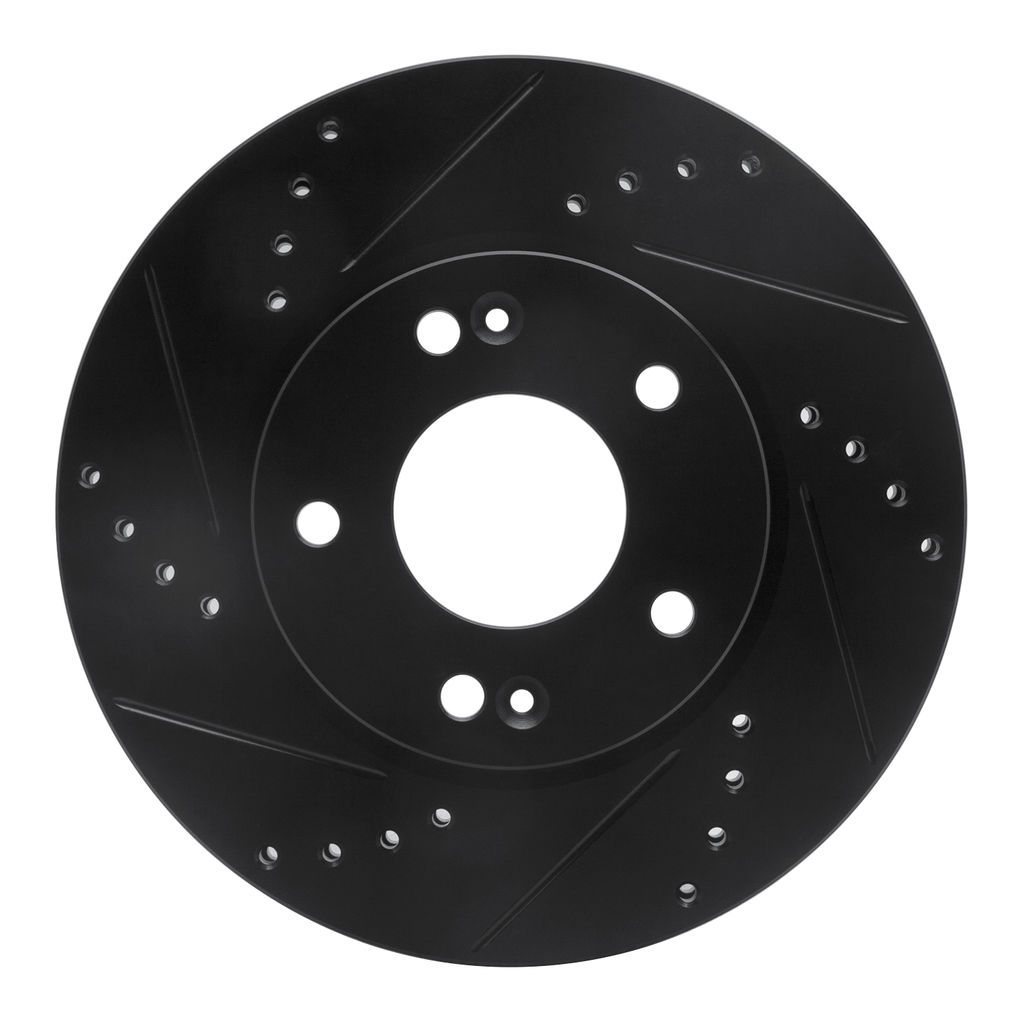 Dynamic Friction 633-03038L - Drilled and Slotted Black Zinc Brake Rotor