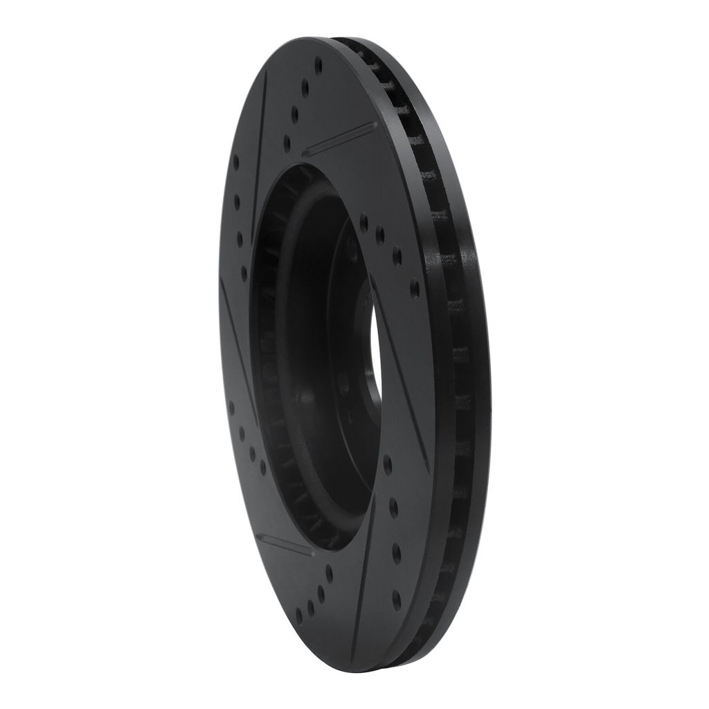 Dynamic Friction 633-03038R - Drilled and Slotted Black Zinc Brake Rotor