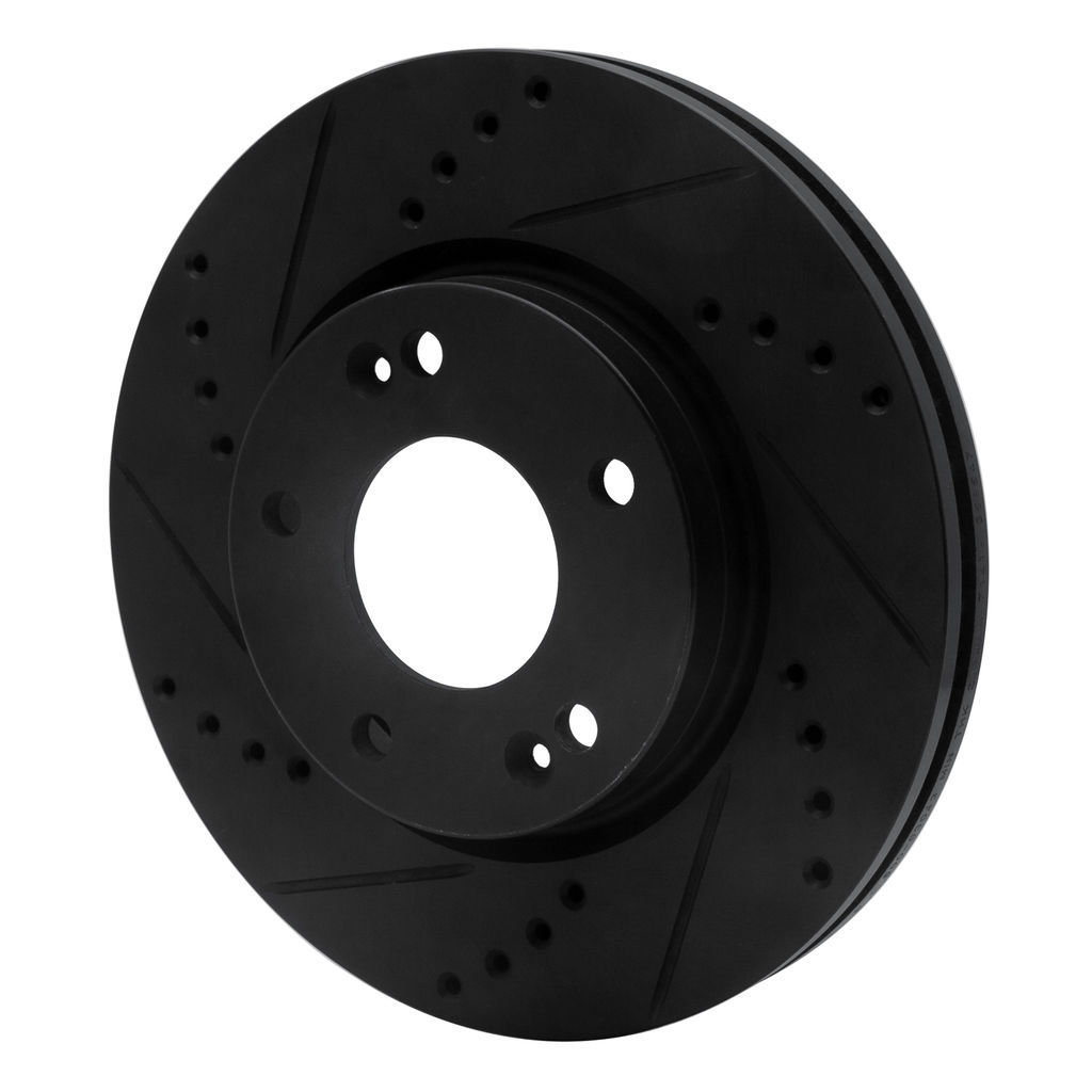 Dynamic Friction 633-03043L - Drilled and Slotted Black Zinc Brake Rotor
