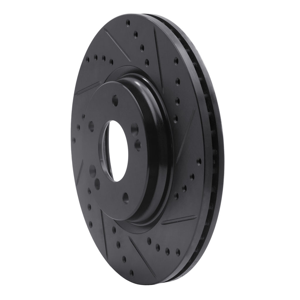 Dynamic Friction 633-03054R - Drilled and Slotted Black Zinc Brake Rotor