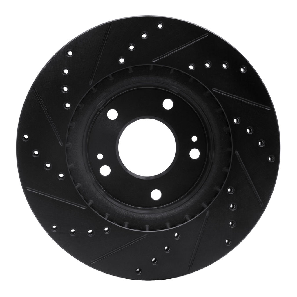 Dynamic Friction 633-03054R - Drilled and Slotted Black Zinc Brake Rotor