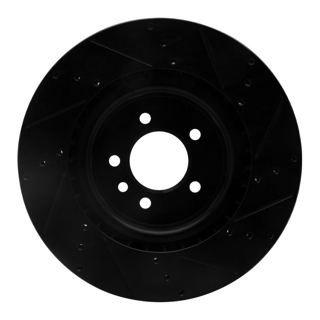 Dynamic Friction 633-11011L - Drilled and Slotted Black Zinc Brake Rotor