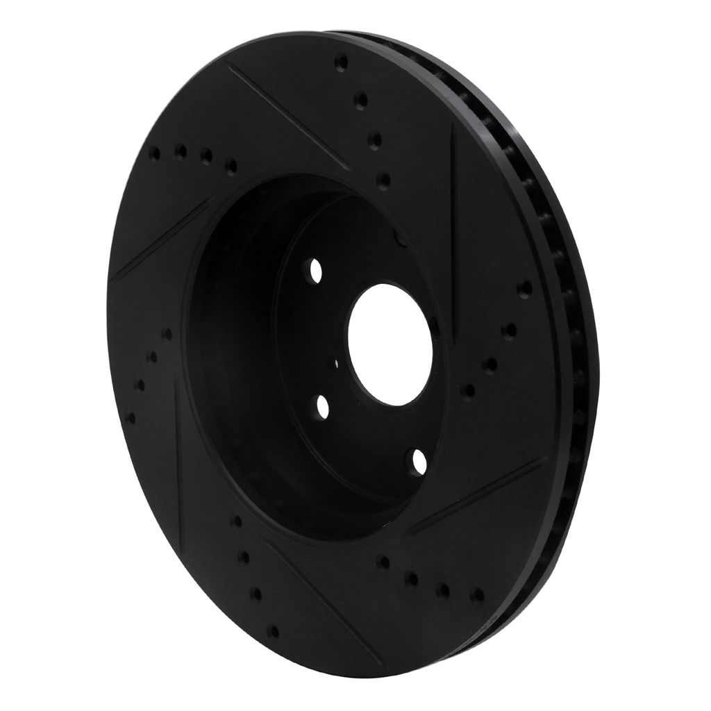 Dynamic Friction 633-13026L - Drilled and Slotted Black Zinc Brake Rotor