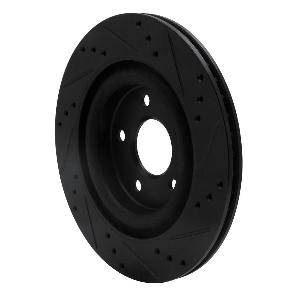 Dynamic Friction 633-20029L - Drilled and Slotted Black Zinc Brake Rotor