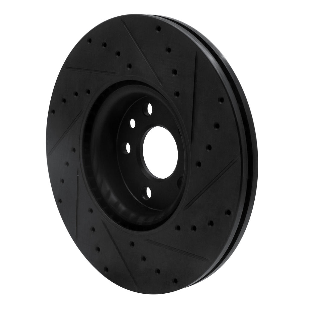 Dynamic Friction 633-27055L - Drilled and Slotted Black Zinc Brake Rotor