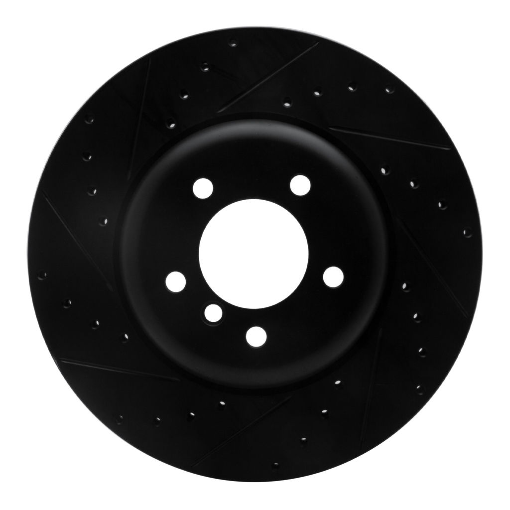 Dynamic Friction 633-31063L - Drilled and Slotted Black Zinc Brake Rotor