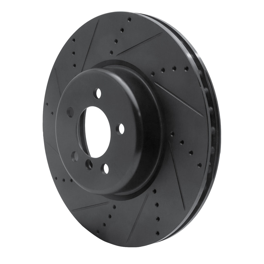 Dynamic Friction 633-31112L - Drilled and Slotted Black Zinc Brake Rotor