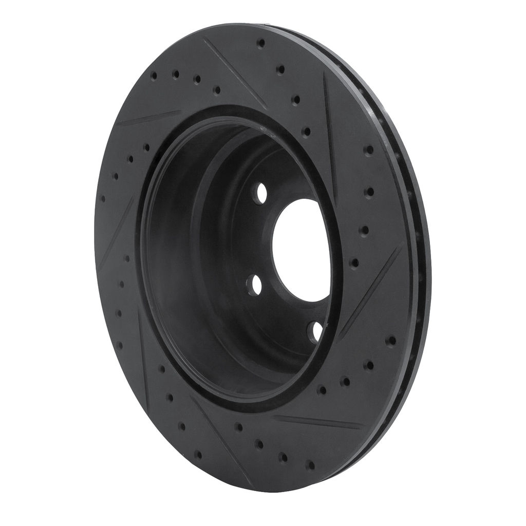 Dynamic Friction 633-31143L - Drilled and Slotted Black Zinc Brake Rotor