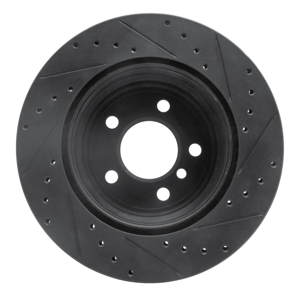 Dynamic Friction 633-31143L - Drilled and Slotted Black Zinc Brake Rotor