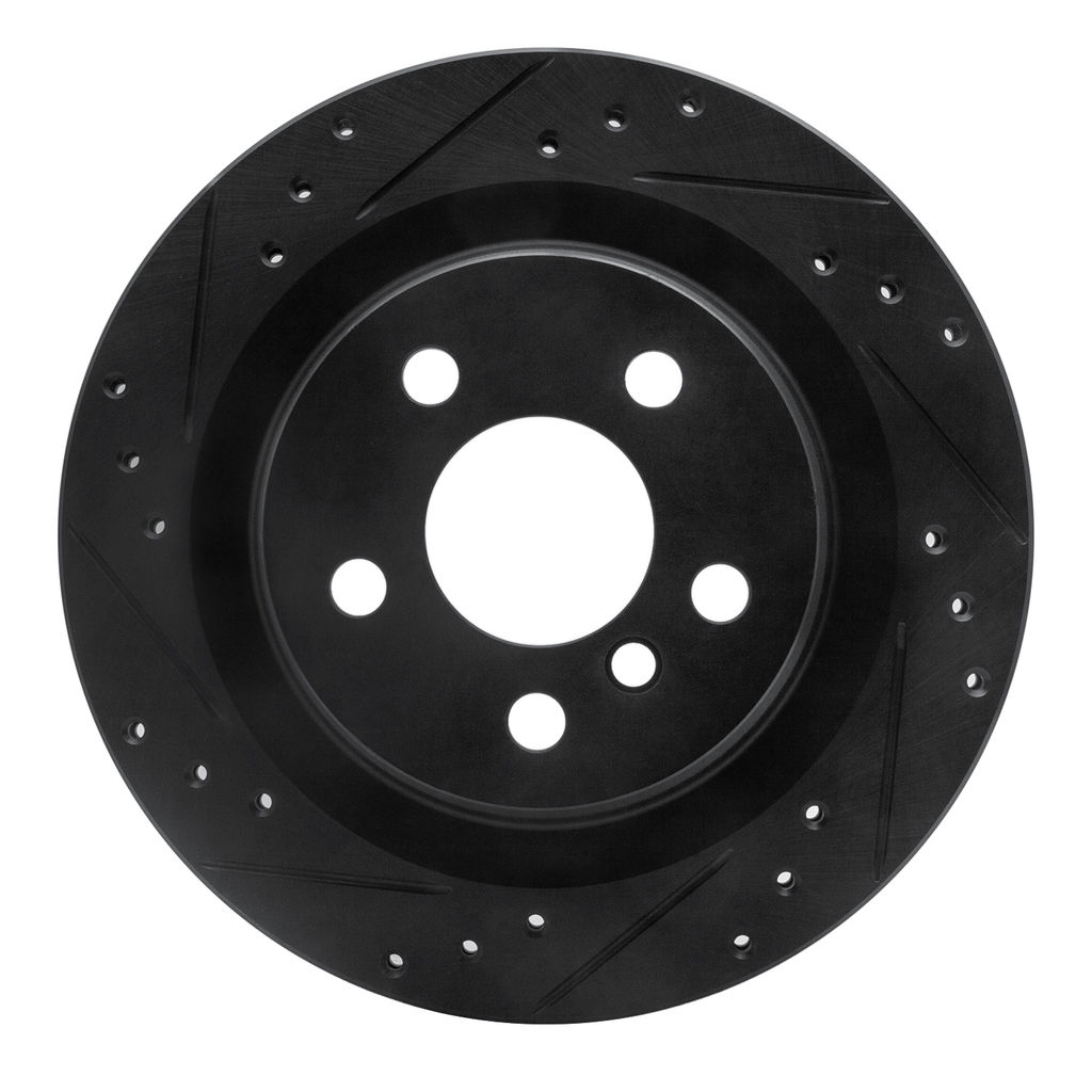Dynamic Friction 633-31158L - Drilled and Slotted Black Zinc Brake Rotor
