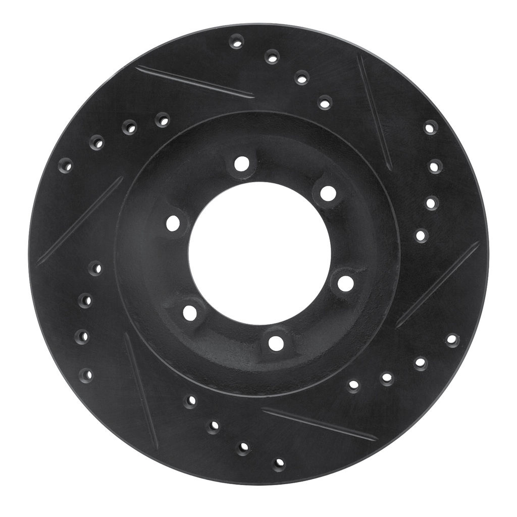 Dynamic Friction 633-37006L - Drilled and Slotted Black Zinc Brake Rotor