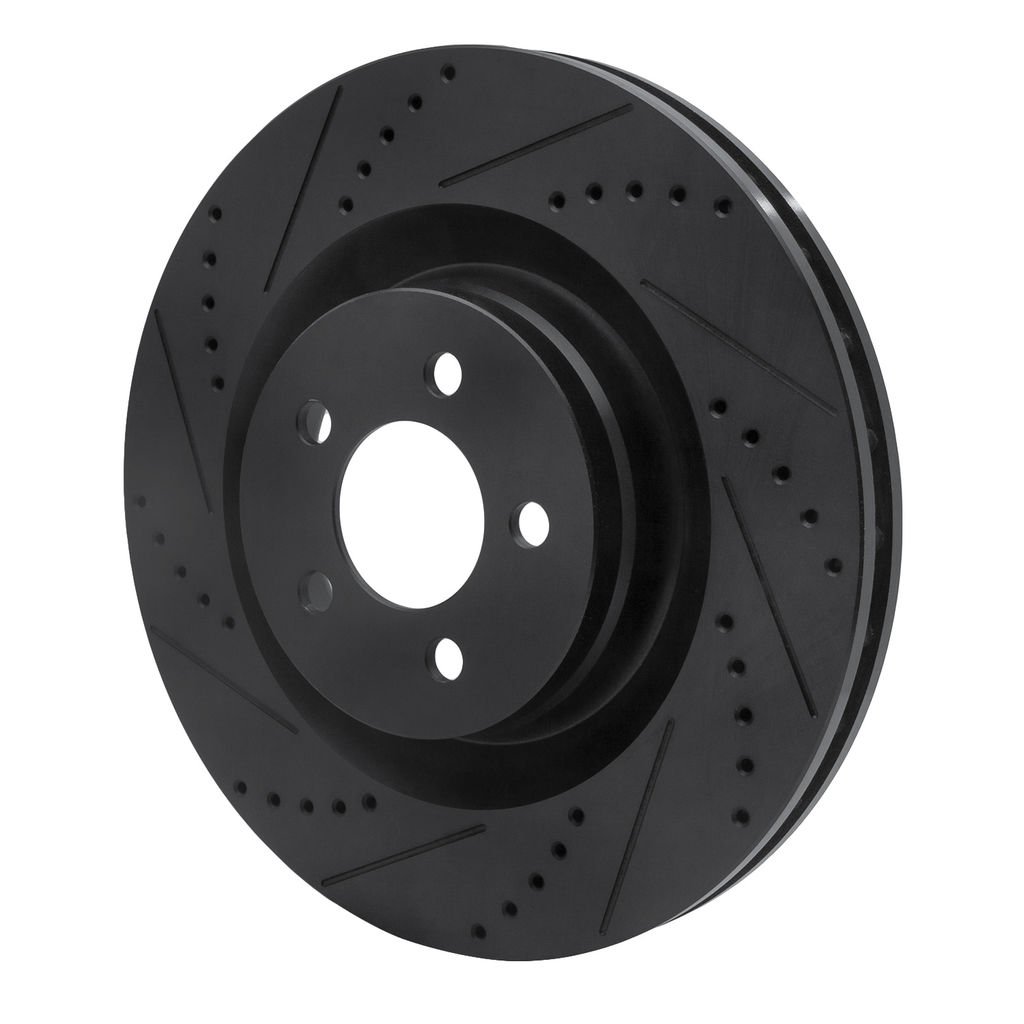 Dynamic Friction 633-39019L - Drilled and Slotted Black Zinc Brake Rotor