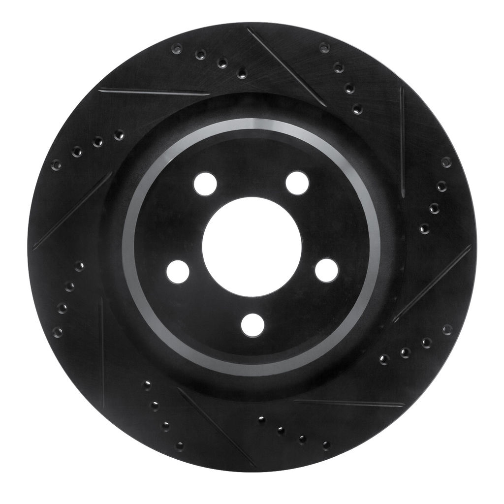 Dynamic Friction 633-39020R - Drilled and Slotted Black Zinc Brake Rotor