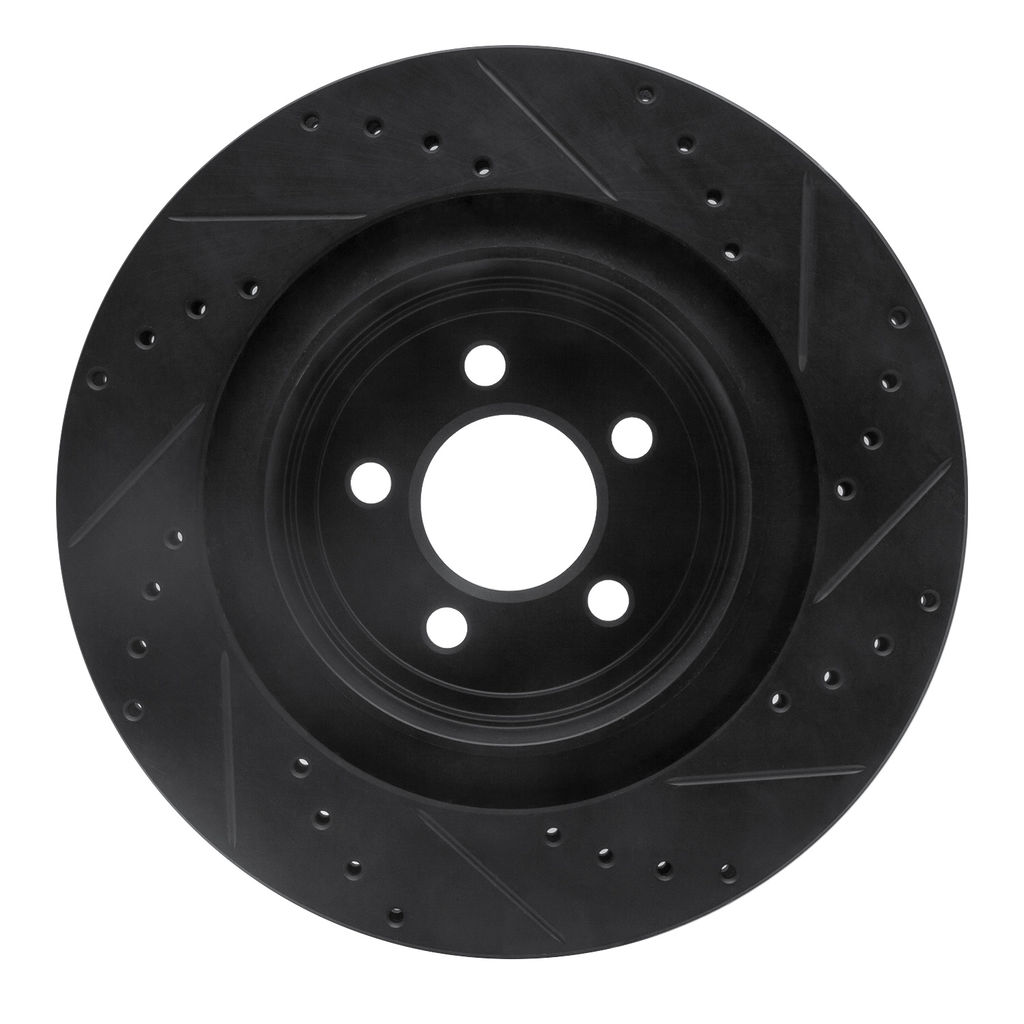 Dynamic Friction 633-39021L - Drilled and Slotted Black Zinc Brake Rotor
