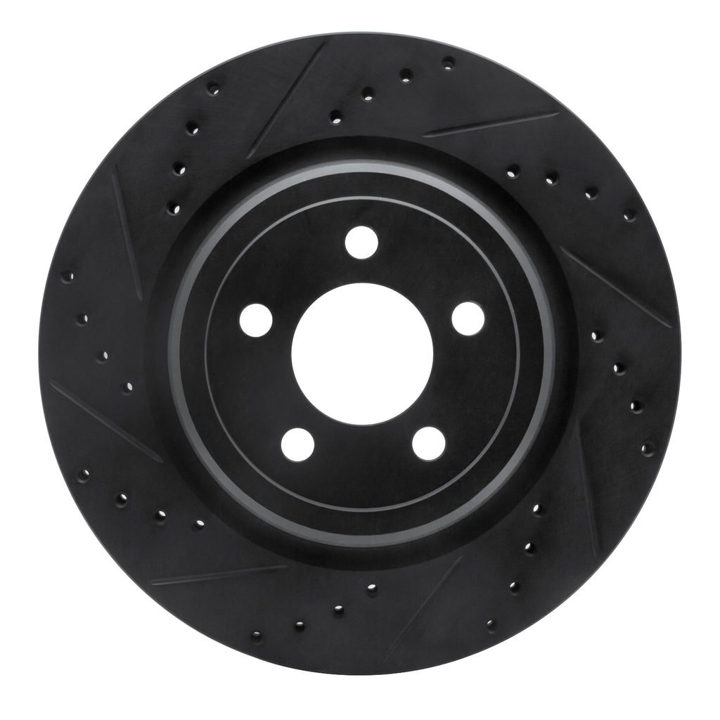 Dynamic Friction 633-39021L - Drilled and Slotted Black Zinc Brake Rotor
