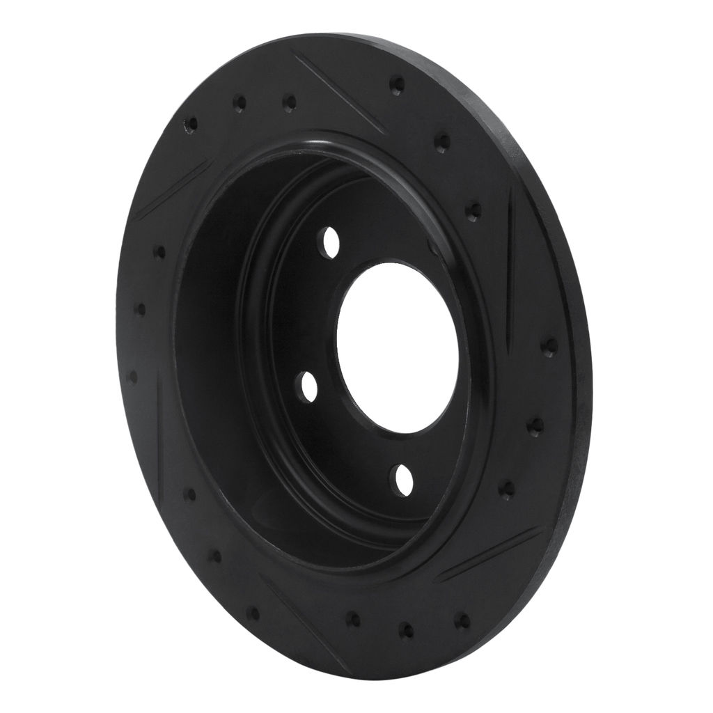 Dynamic Friction 633-40012L - Drilled and Slotted Black Zinc Brake Rotor