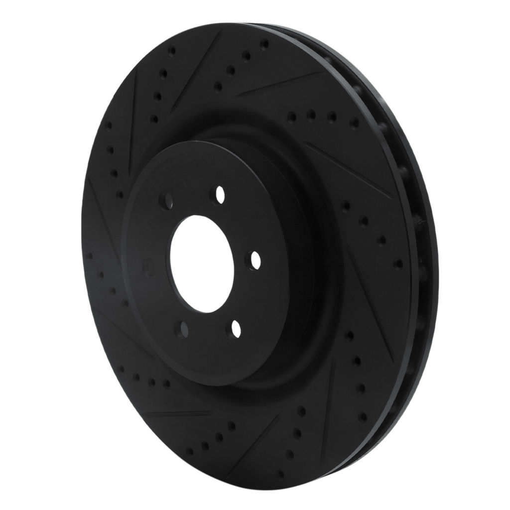 Dynamic Friction 633-40022L - Drilled and Slotted Black Zinc Brake Rotor