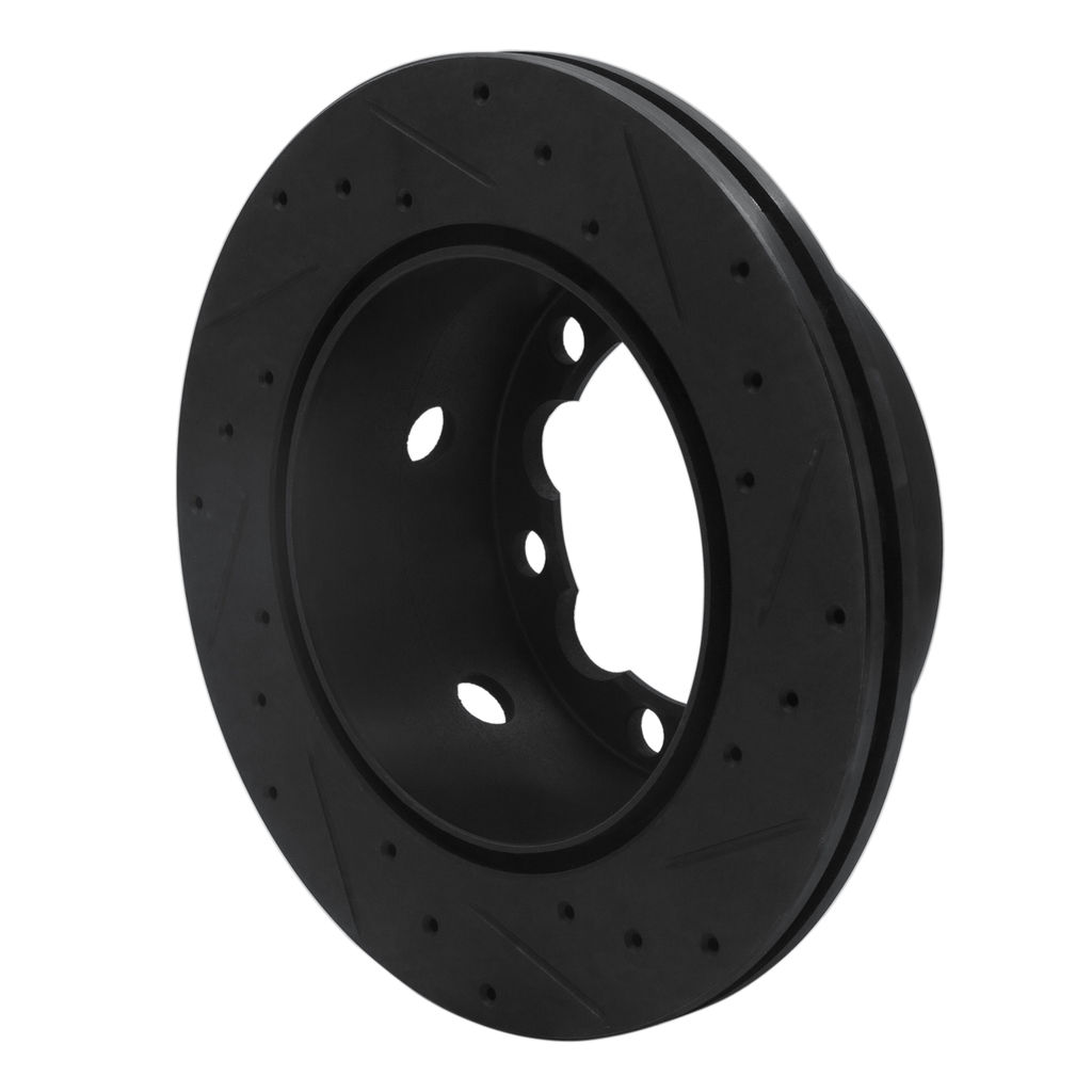 Dynamic Friction 633-40039L - Drilled and Slotted Black Zinc Brake Rotor